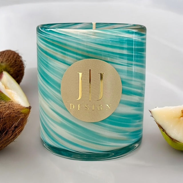 Coconut Guava Luxury Soy Candle | 400g Hand-made Glass Vessel