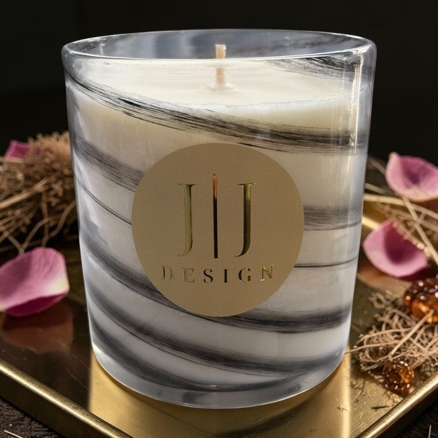 Honey Rose + Hay Luxury Soy Candle | 400g Hand-Blown Glass Vessel