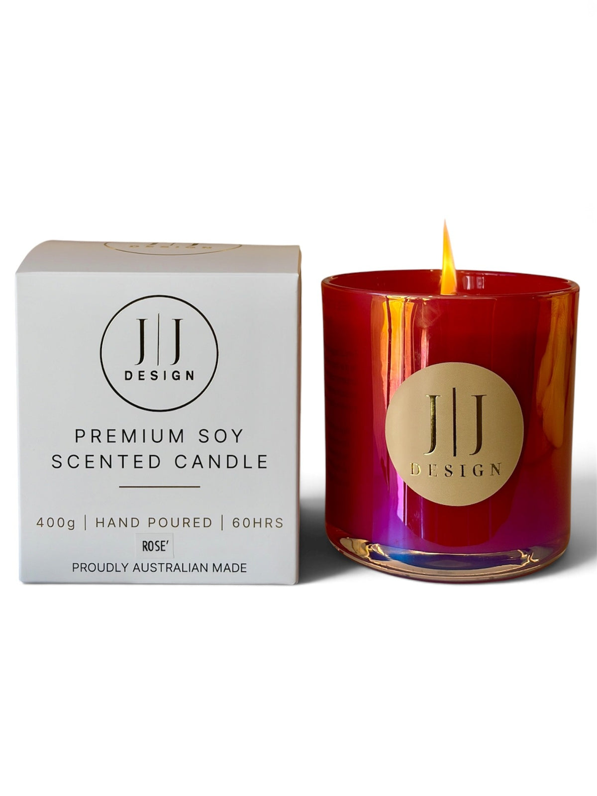 Rose Luxury Soy Candle | 400g Hand-made Glass Vessel