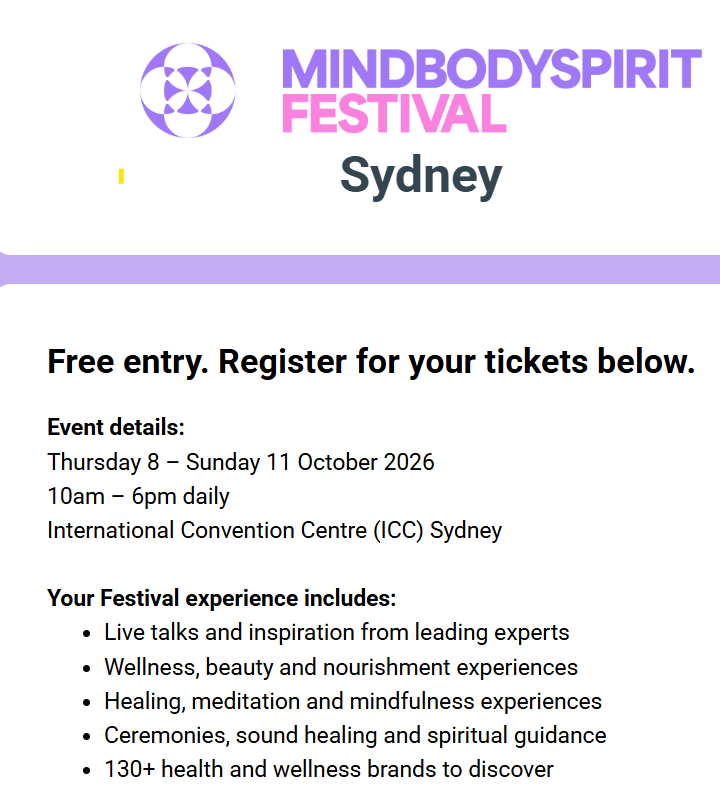 Come and See JJ Design at the MindBodySpirit Festival Sydney