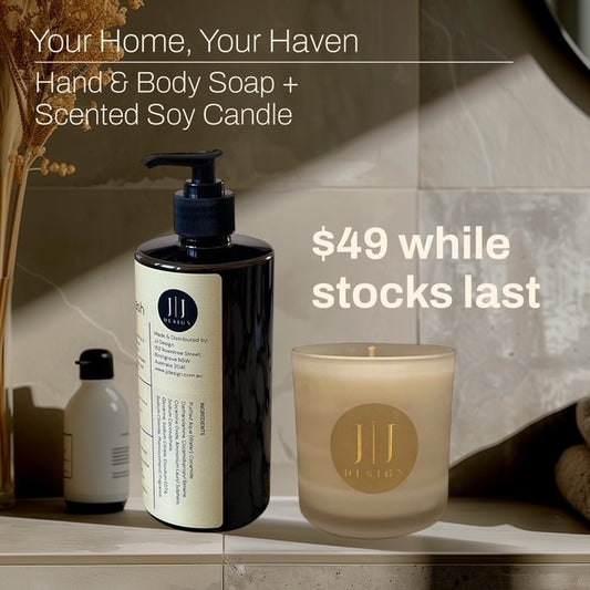 Freesia Coast 450ml Scented Hand & Body Wash + Candle Gift Set